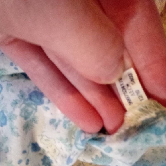 American Eagle Blue and Yellow Floral Flowered Shirt Long Sleeve Button Down Med - Picture 4 of 6